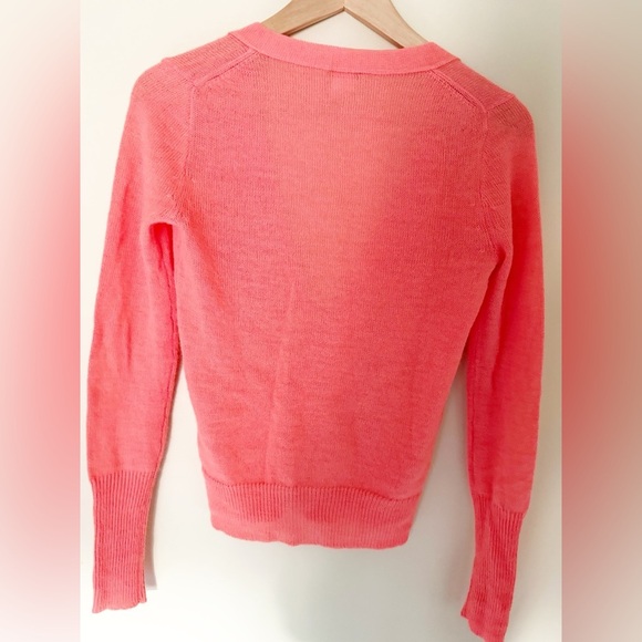 J.Crew Coral Alpaca Merino Wool Jeweled Button Cardigan Sweater XS - Picture 2 of 6